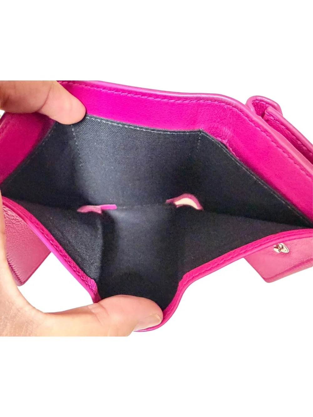 Balenciaga Pink Leather Trifold Wallet